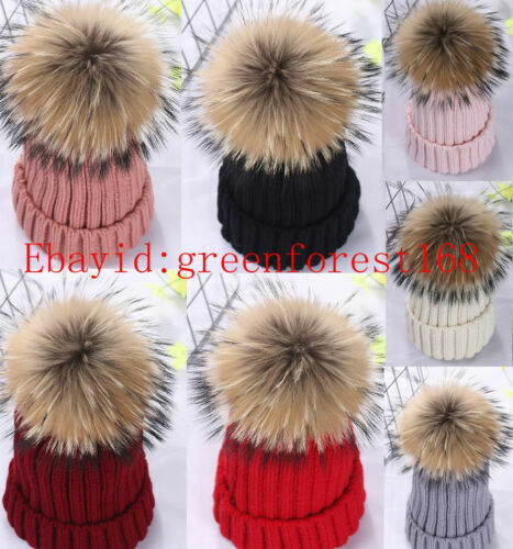 Damen echtfell bommel strick - bommel,
