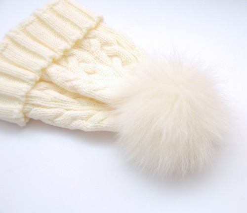 Mütze echtfell bommel - mütze,,