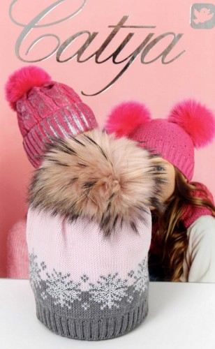 Catya strickmütze grau rosa - strickmütze, grau-rosa*